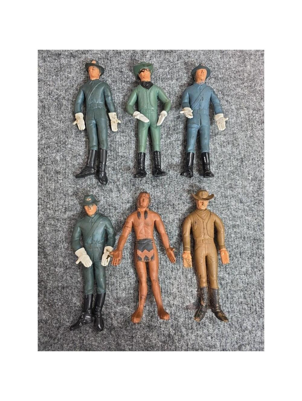 Vintage 1966 American Heroes Lakeside Rubber American Indian and Calvary Figures